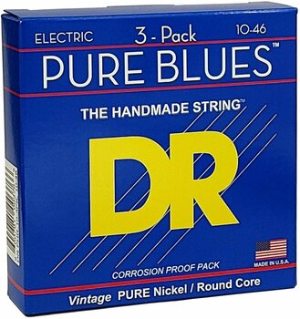 Strenge til E-guitar DR Strings PHR-10 Pure Blues 3-Pack - 3