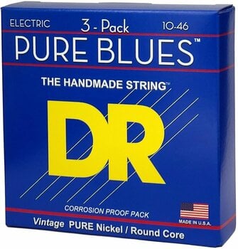 Struny do gitary elektrycznej DR Strings PHR-10 Pure Blues 3-Pack - 4