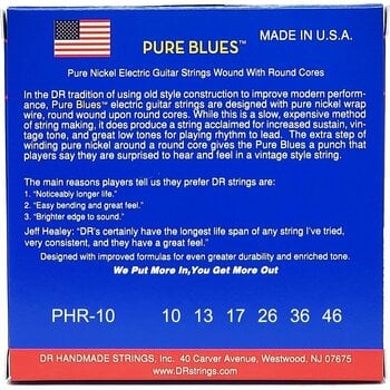 Struny pro elektrickou kytaru DR Strings PHR-10 Pure Blues 3-Pack - 5