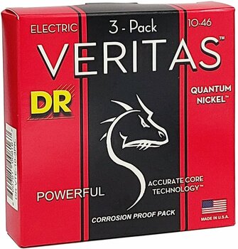 Cordes pour guitares électriques DR Strings VTE-10 Veritas 3-Pack - 3