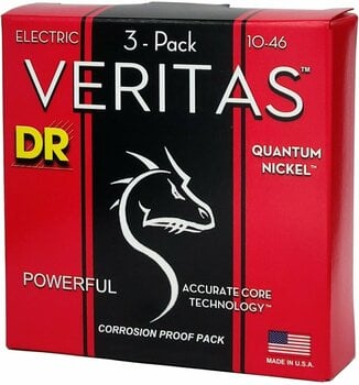 Cordes pour guitares électriques DR Strings VTE-10 Veritas 3-Pack - 4