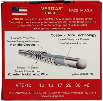 Cordas para guitarra elétrica Mi DR Strings VTE-10 Veritas 3-Pack - 5