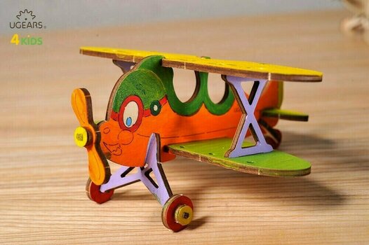 3D puzzel Ugears 30001 Biplane 23 Parts 3D puzzel - 3
