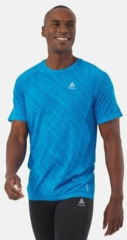 Тениска с къс ръкав за бягане Odlo The Blackcomb Light Short Sleeve Base Layer Men's Indigo Bunting Space Dye M Тениска с къс ръкав за бягане - 3