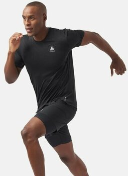 Тениска с къс ръкав за бягане Odlo The Zeroweight Engineered Chill-tec Running T-shirt Shocking Black Melange S Тениска с къс ръкав за бягане - 3