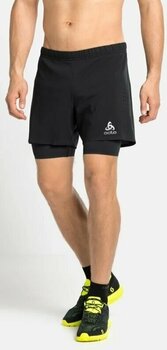 Hardloopshorts Odlo Men's ZEROWEIGHT 5 INCH 2-in-1 Running Shorts Black XL Hardloopshorts - 5