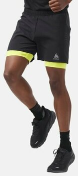 Pantalones cortos para correr Odlo Men's ZEROWEIGHT 5 INCH 2-in-1 Running Shorts Black/Evening Primrose M Pantalones cortos para correr - 5