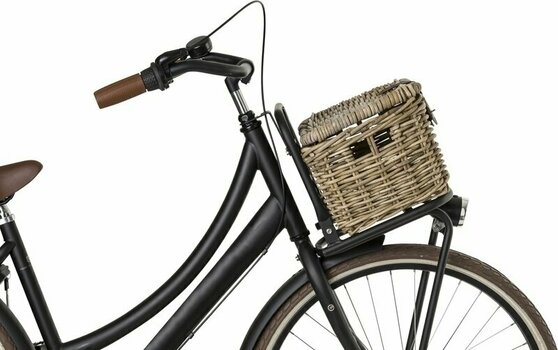 Μεταφορέας Ποδηλάτου Fastrider Sera Rattan Bicycle Basket Lid Μπεζ Καλάθια - 7