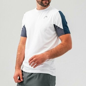 Teniszpóló Head Club 22 Tech T-Shirt Men White/Dress Blue S Teniszpóló - 3