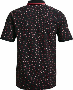 Polo Shirt Under Armour Iso-Chill Floral Mens Polo Black/Electric Tangerine/Halo Gray S - 2