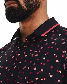 Polo Shirt Under Armour Iso-Chill Floral Mens Polo Black/Electric Tangerine/Halo Gray S - 6