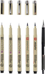 Technické pero Sakura Pigma Micron Manga Technické perá Black 6 ks - 2