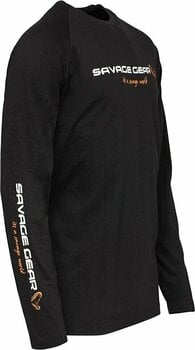 Tricou Savage Gear Tricou Signature Logo Long Sleeve T-Shirt Black Caviar S - 2