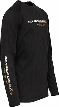 Tricou Savage Gear Tricou Signature Logo Long Sleeve T-Shirt Black Caviar 3XL - 2