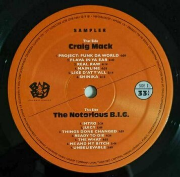Vinyl Record Craig Mack And The Notorious B.I.G. - B.I.G. Mack (Original Sampler) (LP + Cassette) - 3