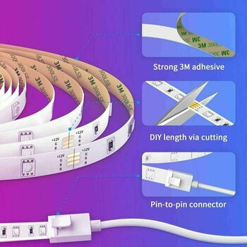 Luce per studio Govee WiFi RGB Smart LED strap 15m plus remote - 4