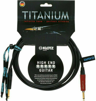 Καλώδιο Μουσικού Οργάνου Klotz TI-0300PSP Titanium Μαύρο χρώμα 3 μ. Ευθεία - Ευθεία - 3
