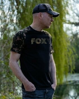 Horgászpóló Fox Horgászpóló Raglan T-Shirt Black/Camo L - 4