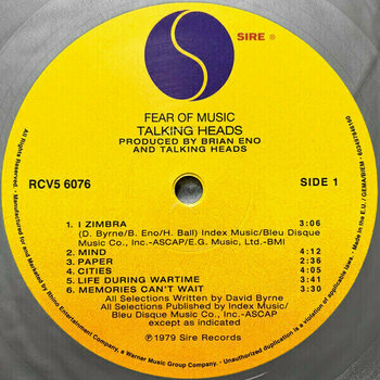 Vinylskiva Talking Heads - Fear Of Music (Silver Coloured Vinyl) (LP) - 2
