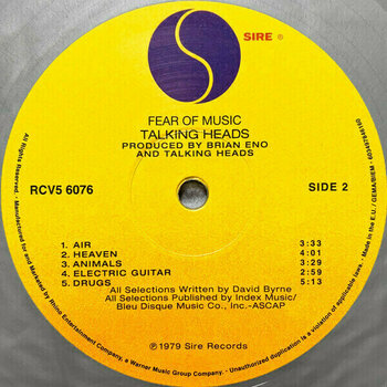 Vinyylilevy Talking Heads - Fear Of Music (Silver Coloured Vinyl) (LP) - 3