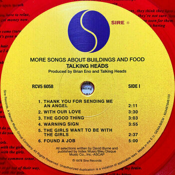 Vinylskiva Talking Heads - More Songs About Buildings And Food (Red Coloured Vinyl) (LP) - 2