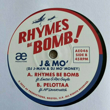 Vinylplade J & Mo Ft. Emcee G Roc Gayle - Rhymes Be Bomb / Pelottaa (7" Vinyl) - 3
