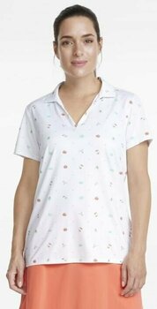 Camiseta polo Puma W Mattr Galapagos Polo Bright White/Hot Coral XS - 3