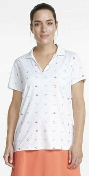 Camiseta polo Puma W Mattr Galapagos Polo Bright White/Hot Coral S - 3
