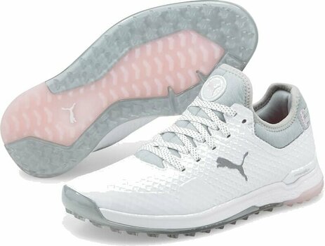 Ženski čevlji za golf Puma Proadapt Alphacat White/Puma Silver/Pink 39,5 - 2
