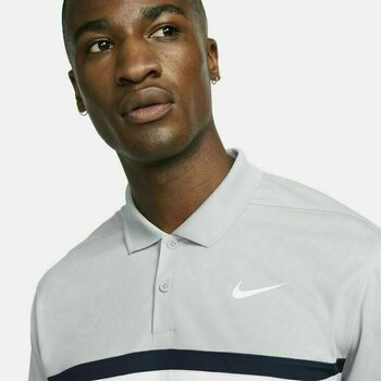 Polo Shirt Nike Dri-Fit Victory Color-Blocked Mens Polo Shirt Light Smoke Grey/Obsidian/White/White 4XL - 4