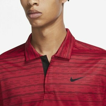 Camiseta polo Nike Dri-Fit Tiger Woods Advantage Stripe Red/Black/Black L - 3