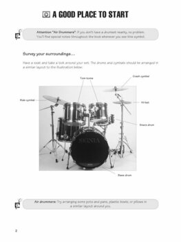 Partitura para bateria e percussão Hal Leonard FastTrack - Drums Method 1 Starter Pack Livro de música - 2