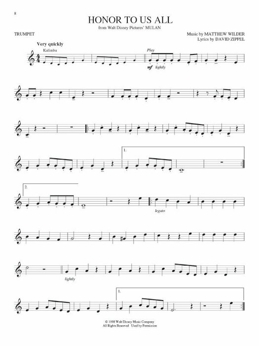 Disney Greats Trumpet Noten NV5795