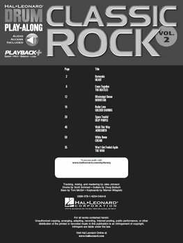 Partituri pentru tobe și percuție Hal Leonard Classic Rock Drums Partituri - 2