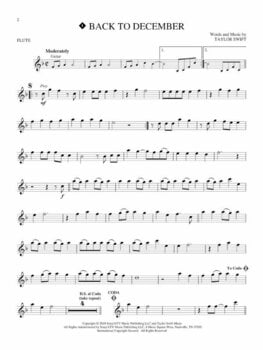 Music sheet for wind instruments Taylor Swift Flute Music Book - 2