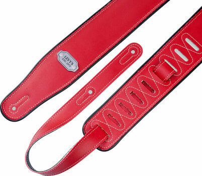 Leather guitar strap Levys M26VP Leather guitar strap Red - 5
