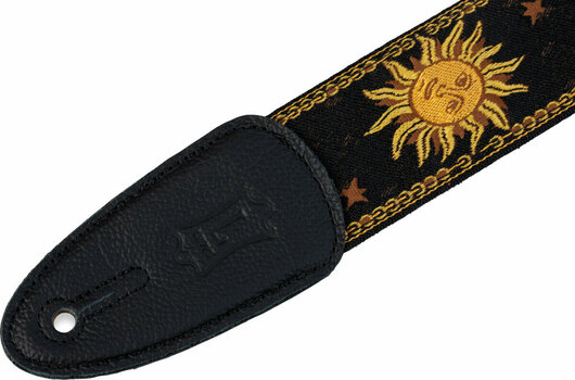 Textile guitar strap Levys MPJG-SUN-BLK Print Series 2" Sun Design Jacquard Weave Guitar Strap Black - 2