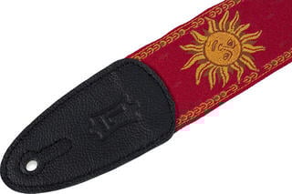 Textil gitár heveder Levy's Sun Motif Textil gitár heveder Red - 1