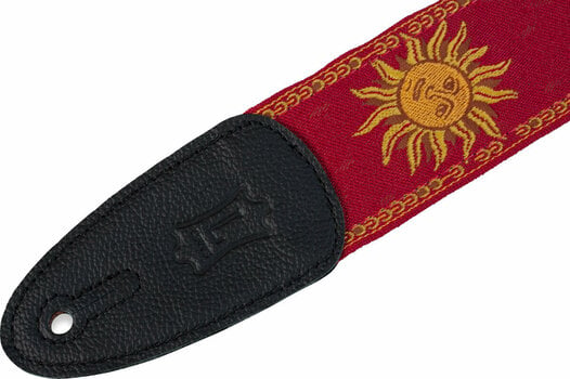 Textile guitar strap Levys MPJG-SUN-RED Print Series 2" Sun Design Jacquard Weave Guitar Strap Red - 2