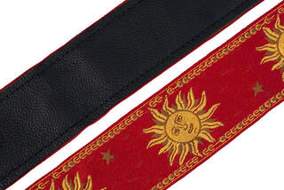Textil gitár heveder Levy's Sun Motif Textil gitár heveder Red - 2