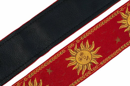 Kytarový pás Levys MPJG-SUN-RED Print Series 2" Sun Design Jacquard Weave Guitar Strap Red - 3