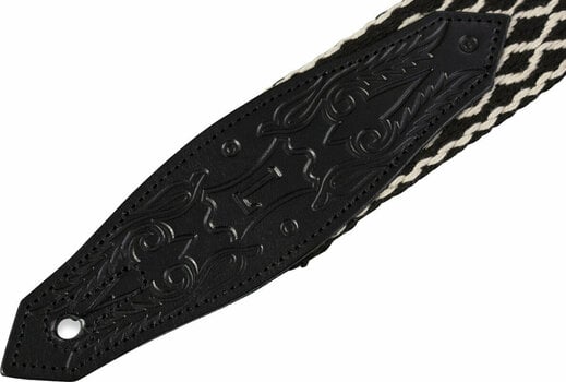 Textile guitar strap Levys MSSC80-BLK/WHT Country/Western Series 2" Heavy-weight Cotton Guitar Strap Black White - 2