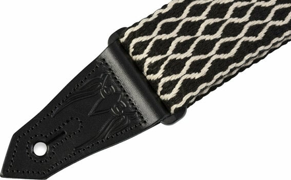 Textile guitar strap Levys MSSC80-BLK/WHT Country/Western Series 2" Heavy-weight Cotton Guitar Strap Black White - 3