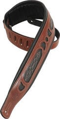 Gitarrengurt Levy's Rebel Leathers Walnut Embroidered Gitarrengurt - 1