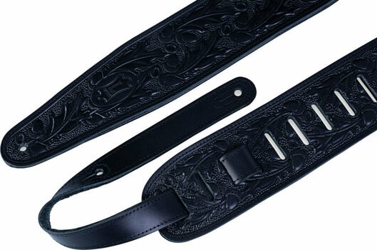 Leather guitar strap Levys PM44T01 Leather guitar strap Black - 2