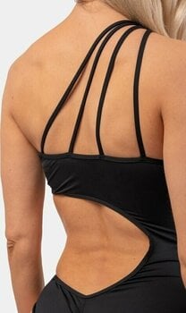 Badmode voor dames Nebbia One Shoulder Asymmetric Monokini Black S - 3