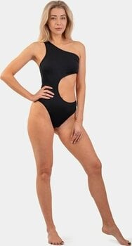 Strój kąpielowy damski Nebbia One Shoulder Asymmetric Monokini Black S - 4