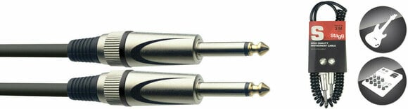 Kabel za instrumente Stagg SGCC-DL Crna 3 m Ravni - Ravni - 2