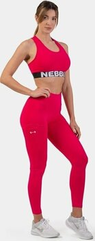 Fitness Trousers Nebbia Active High-Waist Smart Pocket Leggings Pink L Fitness Trousers - 4