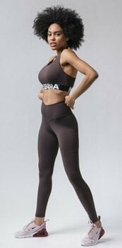 Fitness Trousers Nebbia Classic High-Waist Performance Leggings Brown L Fitness Trousers - 9